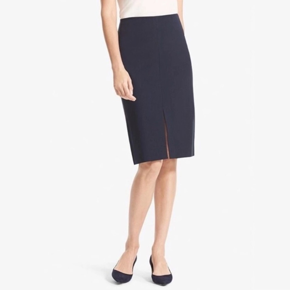 MM.LaFleur Greenpoint Skirt – Navy Tailored Midi
